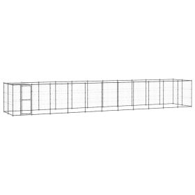 Outdoor Dog Kennel Steel with Roof 286.5 ft²