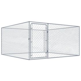 Outdoor Dog Kennel Galvanized Steel 6.6'x6.6'x3.3'