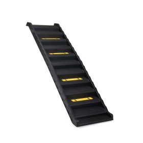 Folding Pet Ramp, Dog Ramp for Cars SUV, Vehicle Stairs Ladder with Nonslip Mats and Rubber Feet, Pets of All Sizes, Portable, Black