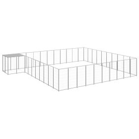 Dog Kennel Silver 338.6 ft² Steel