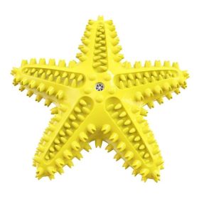 Dog Toys For Large Dogs Tooth Cleaning Chew Funny Interactive Training Starfish Toy Accessories Squeaky Toys TPR Toys (Color: yellow)