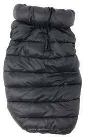 Pet Life 'Pursuit' Quilted Ultra-Plush Thermal Dog Jacket (Color: black, size: large)