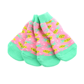 Non-Skid Dog Socks (Color: Pineapple, size: X-Large)