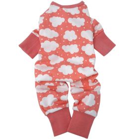 CuddlePup Dog Pajamas (Color: Fluffy Clouds Coral, size: large)