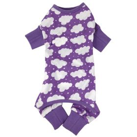 CuddlePup Dog Pajamas (Color: Fluffy Clouds Purple, size: large)