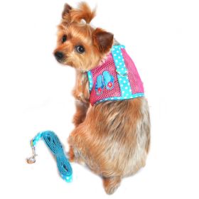 Cool Mesh Dog Harness Under the Sea Collection (Color: Pink and Blue Flip Flop, size: medium)