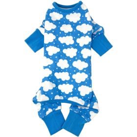 CuddlePup Dog Pajamas (Color: Fluffy Clouds Blue, size: medium)